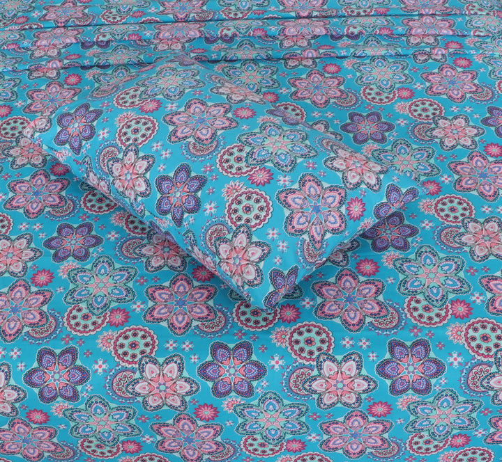 Elegant Floral Patterned – cotton Bedsheet Set-BS15
