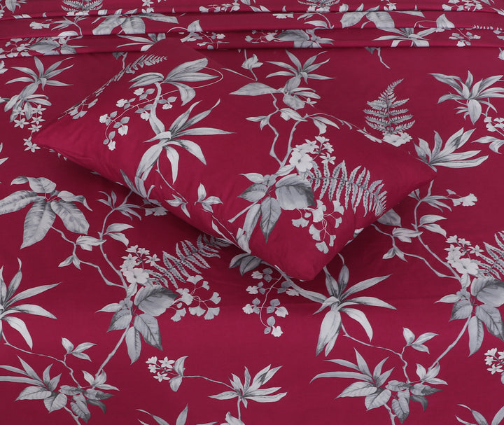 Maroon Floral Elegance fittedsheet set – BS26