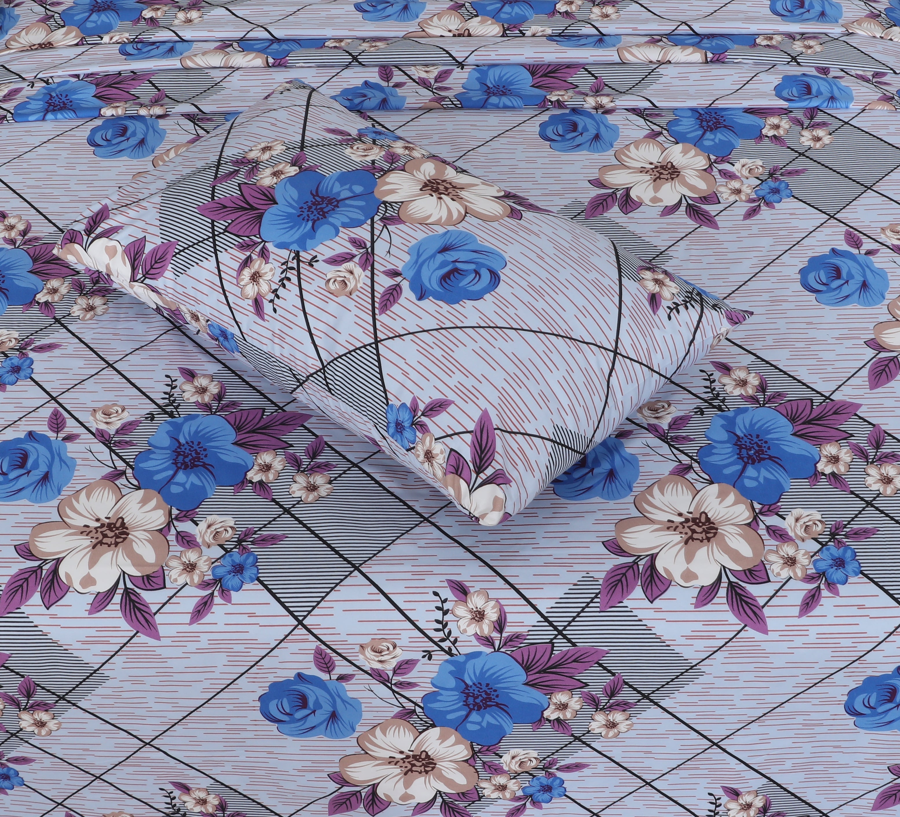 Elegant Blue Blossom fittedsheet set – BS29