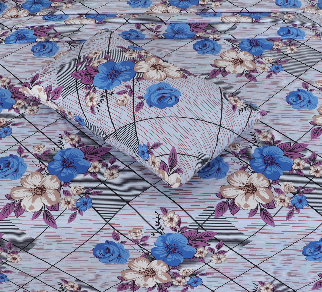 Elegant Blue Blossom fittedsheet set – BS29