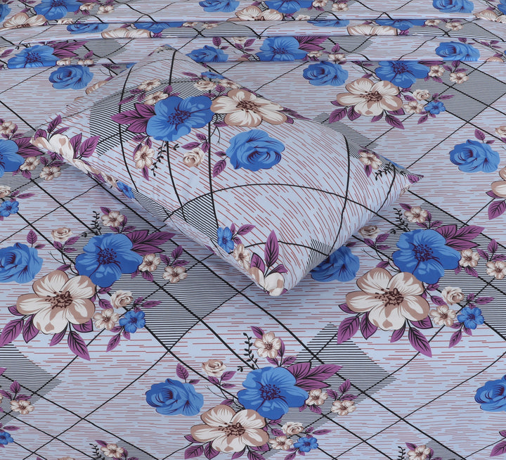 Elegant Blue Blossom fittedsheet set – BS29