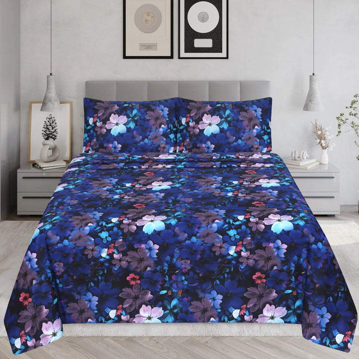 Blue Petals bedsheet set – BS17