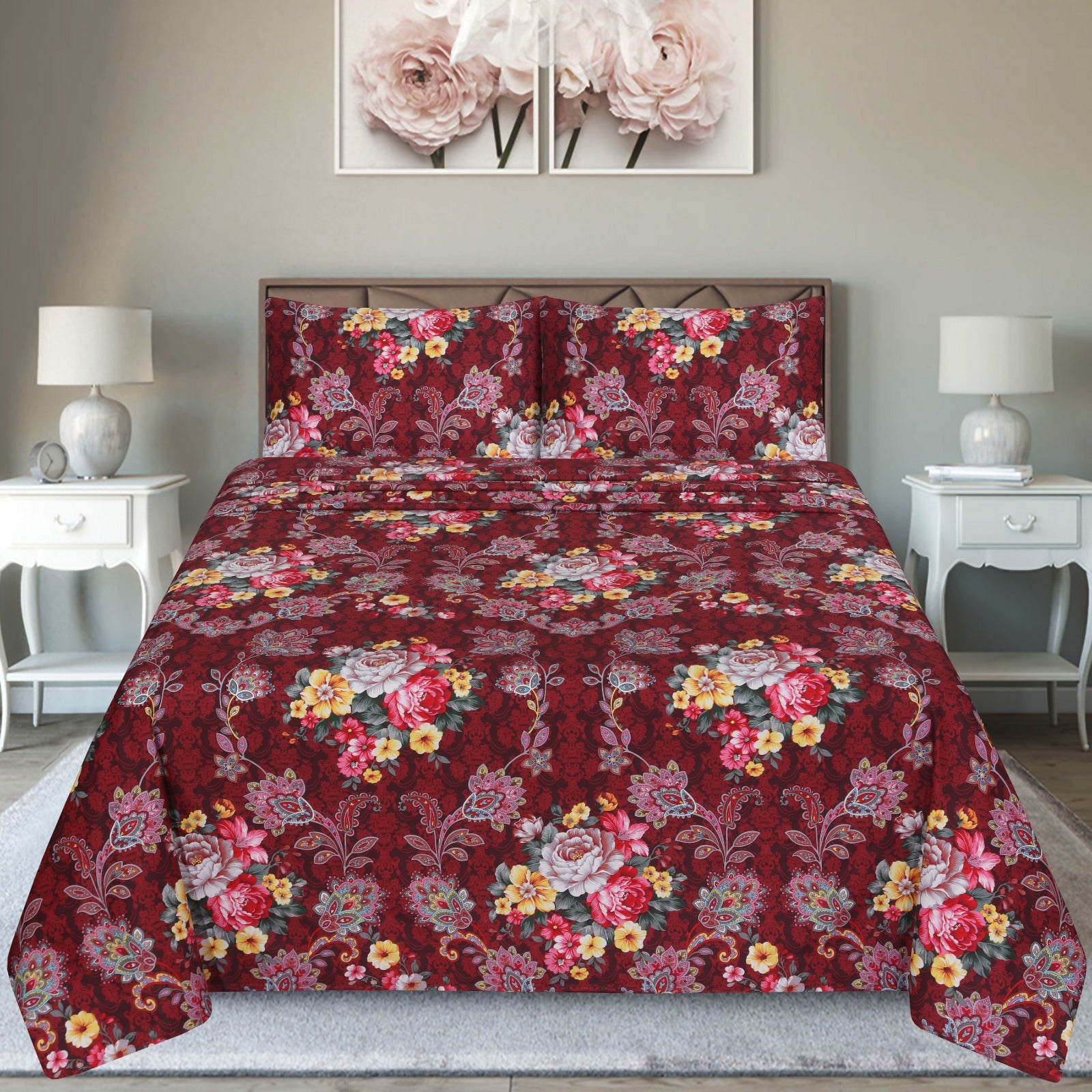 Majestic Burgundy bedsheet set – BS18