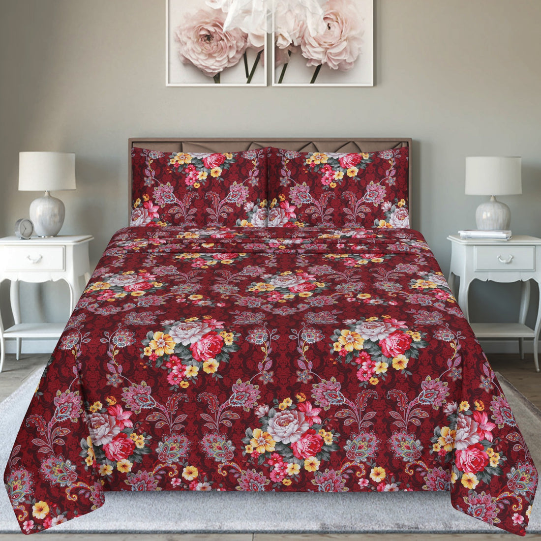 Majestic Burgundy bedsheet set – BS18