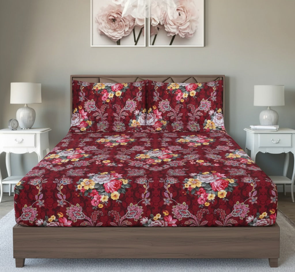 Majestic Burgundy fittedsheet set – BS18