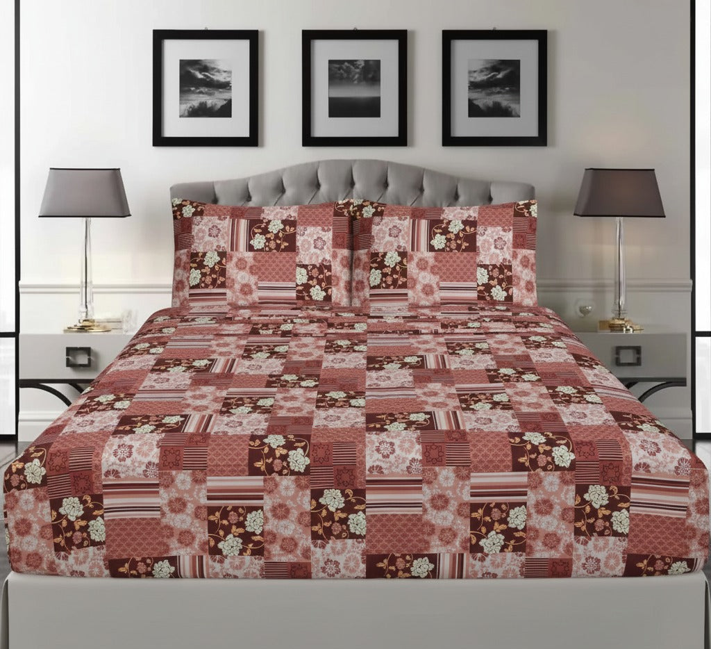 Classic Brown Floral fittedsheet set – BS24