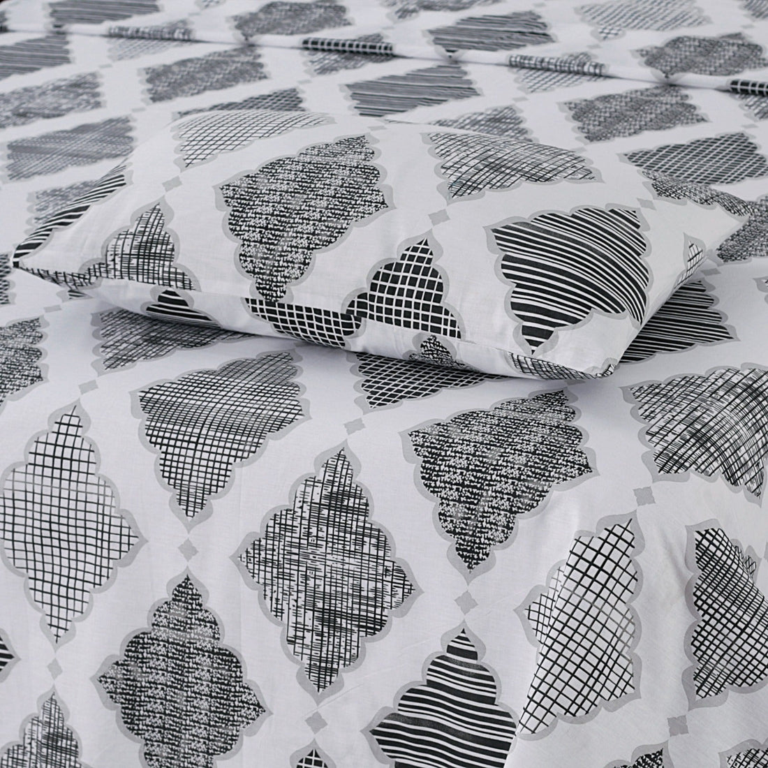 Elite White 3Pcs Printed Cotton Punch