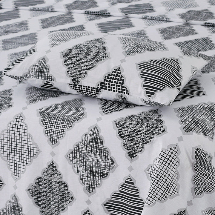 Elite White 3Pcs Printed Cotton Punch