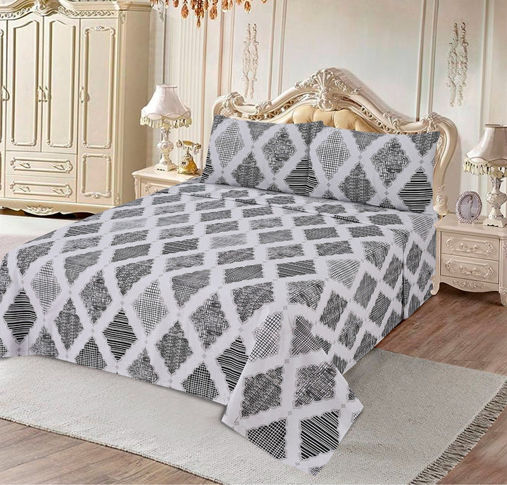 Elite White 3Pcs Printed Cotton Punch