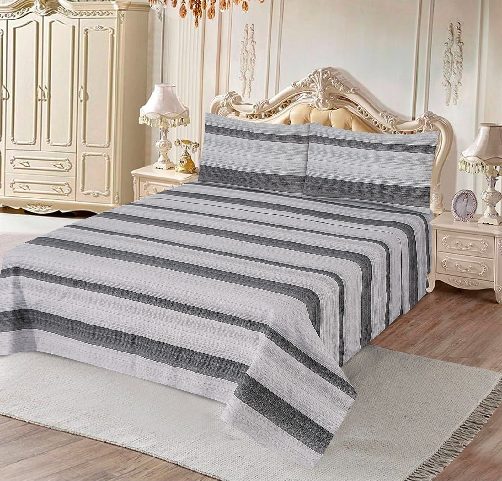 Stripped Twoways 3Pcs Printed Cotton Punch