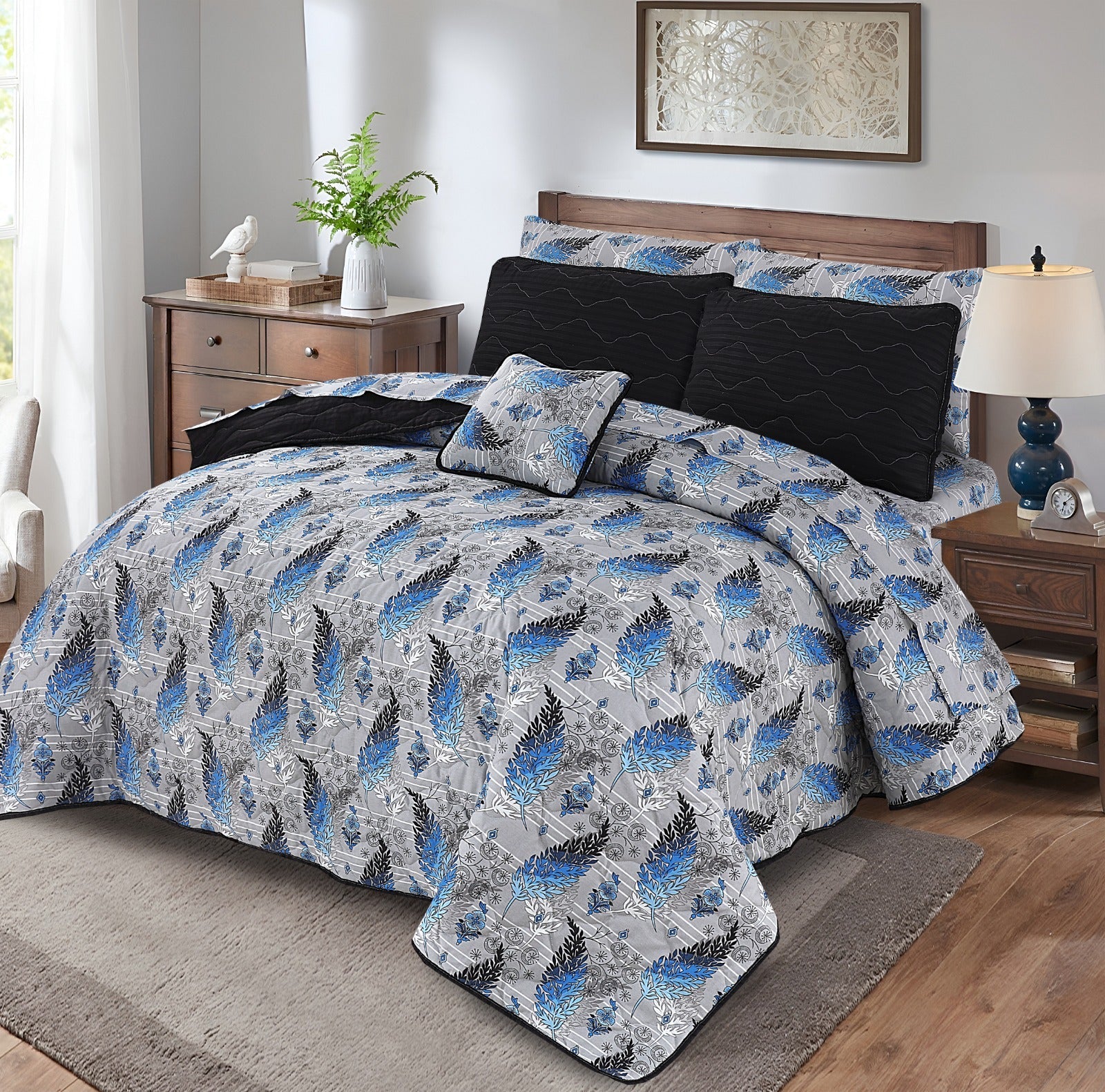 Black Floral - 7 Pcs