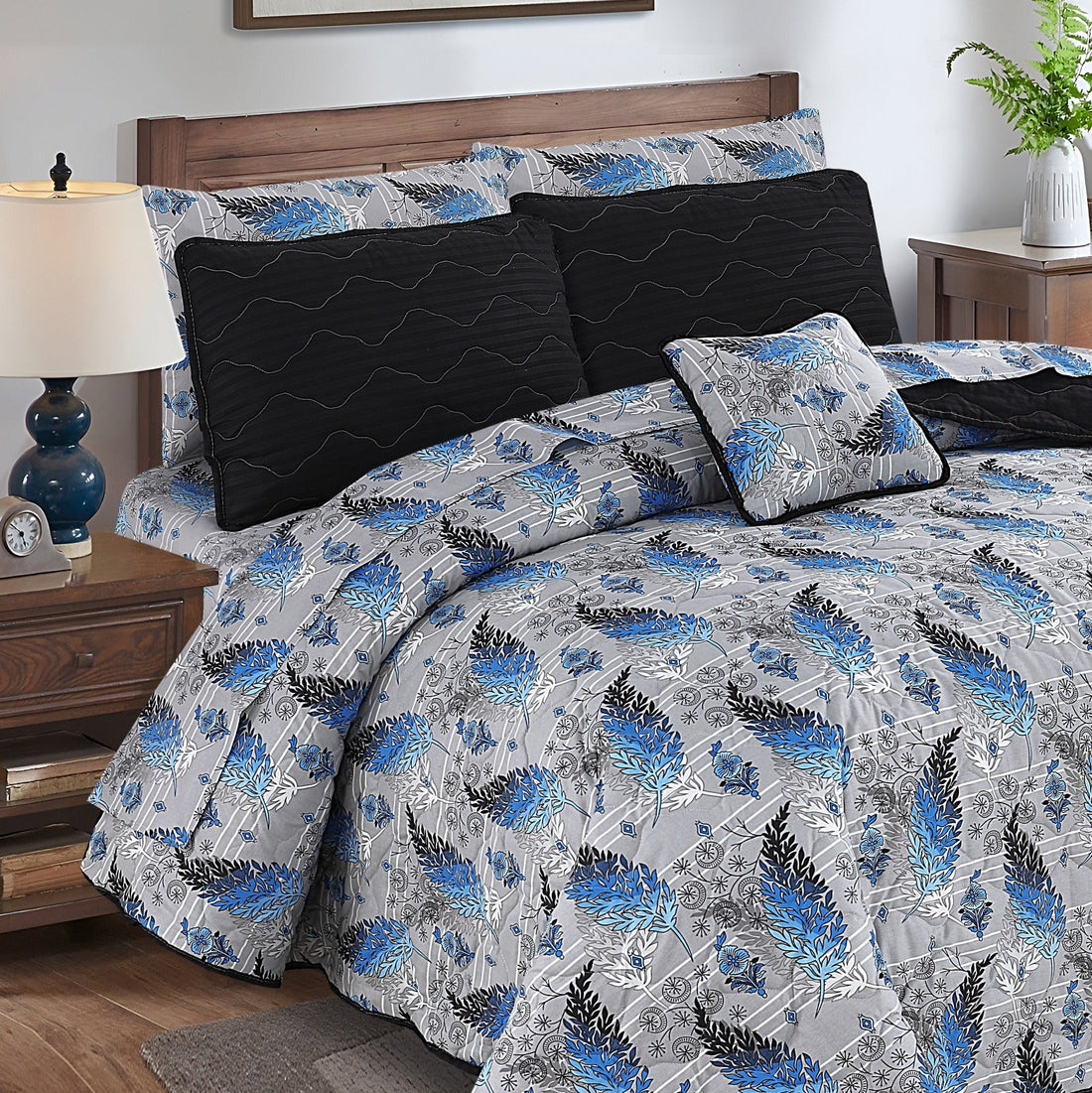 Black Floral - 7 Pcs