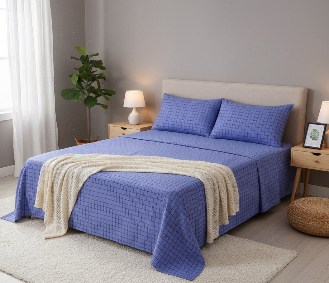 Meta Blue 3Pcs Cotton Printed