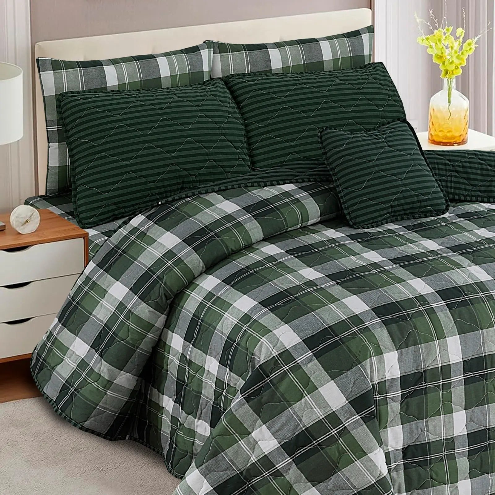 Classic Green 7-Pcs Cotton Punch